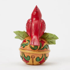 Jim Shore Heartwood Creek Cardinal on Jingle Bell Mini Figurine, 3.54"