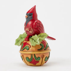 Jim Shore Heartwood Creek Cardinal on Jingle Bell Mini Figurine, 3.54"