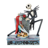 Jim Shore Disney Jack and Sally on Gravestone Figurine, 6.8"