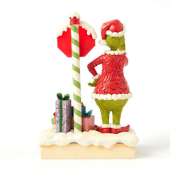 Jim Shore Grinch by Light-Up Stop Sign Figurine, 9.3"