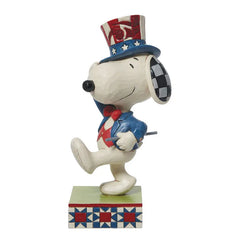 Jim Shore Peanuts Patriotic Snoopy Marching Figurine, 5.25"