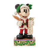 Jim Shore Disney Santa Mickey Checks His List Figurine, 7.75"