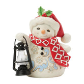 Jim Shore Heartwood Creek Snowman With Oversized Lantern Figurine, 4.8"