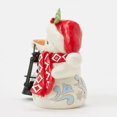 Jim Shore Heartwood Creek Snowman With Oversized Lantern Figurine, 4.8"