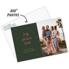 Modern Joy Peace Love Flat Holiday Photo Card