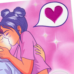 Just Right Anime Couple Kissing Romantic Love Card