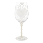 Lolita Two Hearts One Love Handpainted Wine Glass, 15 oz.