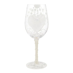 Lolita Two Hearts One Love Handpainted Wine Glass, 15 oz.