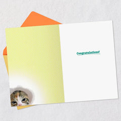 Cute Kitten in a Baby Bonnet Funny New Baby Card
