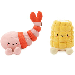 Large Better Together Jumbo Shrimp and Corn Magnetic Plush Pair, 17"