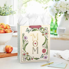 13" Mom Illustrated Floral Large Mother's Day Gift Bag