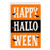 Frights and Fun Bold Stripes Custom Halloween Card