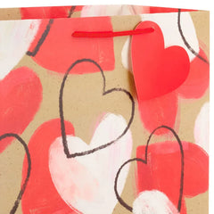 13" Happy Heart Day and Painted Hearts 4-Pack Large Valentine's Day Gift Bags