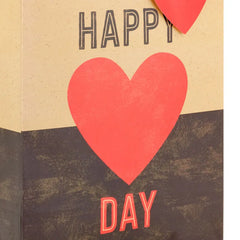 13" Happy Heart Day and Painted Hearts 4-Pack Large Valentine's Day Gift Bags