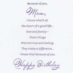 Because of You Birthday Card for Mom
