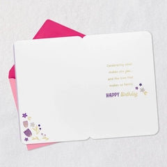 Celebrating the Love That Makes Us Family Birthday Card for Stepdaughter