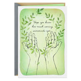 Caring Surrounds You Open Hands Sympathy Card
