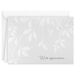 Cream Leaves Sympathy Thank You Notes, Pack of 10