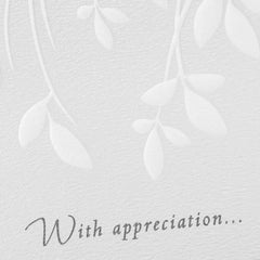 Cream Leaves Sympathy Thank You Notes, Pack of 10