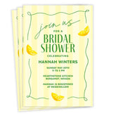 Sweet Lemon Stripes Flat Bridal Shower Invitation