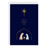 Let Us Adore Him Religious Custom Christmas Card