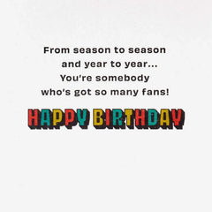 Let's Go Sports Graphics Lettering Birthday Card for Kids