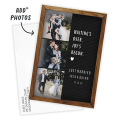 Joy's Begun Letter Board Flat Wedding Announcement