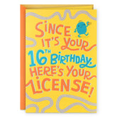 License to Party Funny Pop-Up 16th Birthday Card