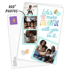 Life's Colorful With You Photo Collage Custom Easter Card