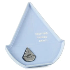 Sailboat-Shaped Trinket Dish With Token