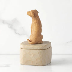 Willow Tree Light Brown Dog Figurine Keepsake Box