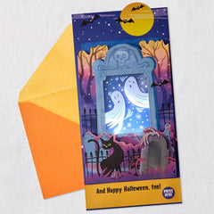 Ghosts in the Graveyard Musical Pop-Up Halloween Card With Light