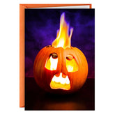 Lit Jack-o'-Lantern Funny Halloween Card