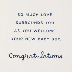 Little Man, Lots of Love New Baby Card for Boy