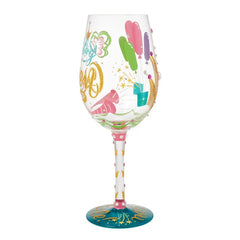 Lolita Birthday Queen Handpainted Wine Glass, 15 oz.