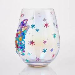 Lolita Bejeweled Butterfly Stemless Handpainted Wine Glass, 20 oz.