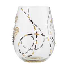 Lolita Queen Bee Handpainted Stemless Wine Glass, 20 oz.