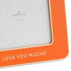 Love You Mucho Coral Enamel Picture Frame, 4x4