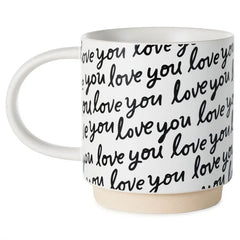 Love You Script Black and White Mug, 16 oz.