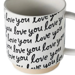 Love You Script Black and White Mug, 16 oz.