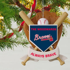 MLB Atlanta Braves™ Baseball Personalized Ornament, Custom Text