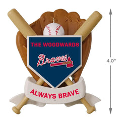 MLB Atlanta Braves™ Baseball Personalized Ornament, Custom Text