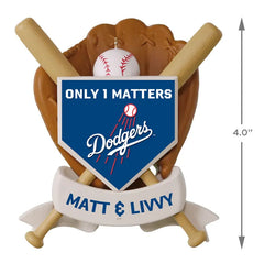 MLB Los Angeles Dodgers™ Baseball Personalized Ornament, Custom Text