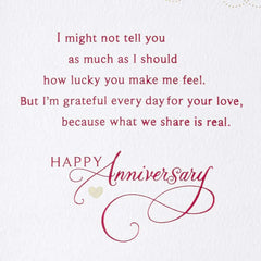 What We Share Is Real Romantic Anniversary Card for Wife