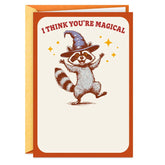 Magical Raccoon Funny Halloween Card