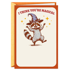 Magical Raccoon Funny Halloween Card