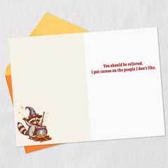 Magical Raccoon Funny Halloween Card