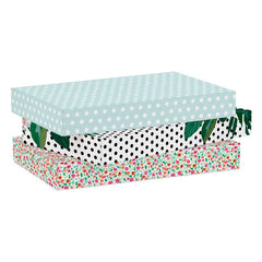Floral and Polka Dots 3-Pack Medium Gift Boxes