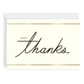 Modern Black and Gold Custom Thank You Card