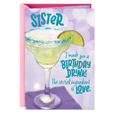 Made You a Drink You'll Love Funny Birthday Card for Sister
